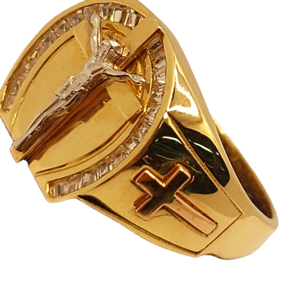 Mens jewelry gold 14kt solid rings size 11.5 - Picture 2 of 9